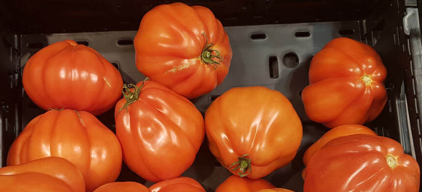 Im Supermarkt sind Ochsenherztomaten auch unter der französischen Bezeichnung Cour de Boeuf zum Kaufen zu finden